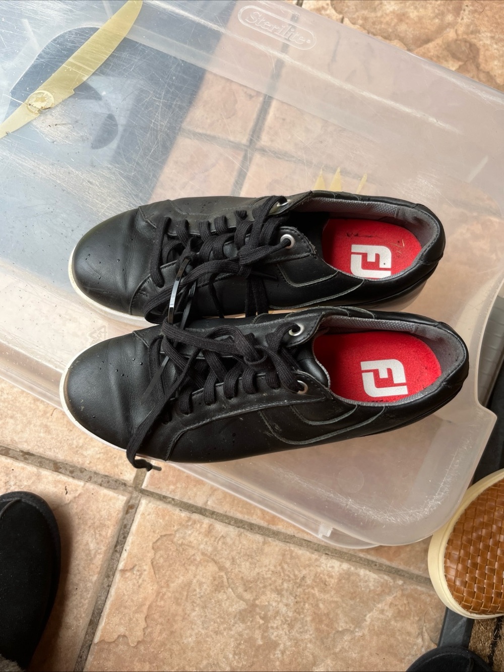 FootJoy Black Low-Top Lace-Up Sneakers with White Sole